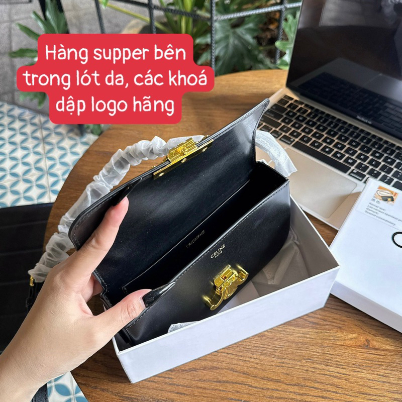 Túi đeo kẹp nách nữ hãng Ce.li.ne cao cấp ví dáng dài size 22cm khóa bấm chữ X thời trang LISA BlackPink