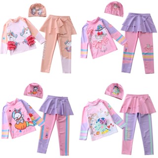 Đồ bơi bé gái đi biển tặng mũ bơi đi bơi du lịch hoạ tiết xinh xắn dễ thương Hàn Quốc CM88 vải lạnh tốt bền màu