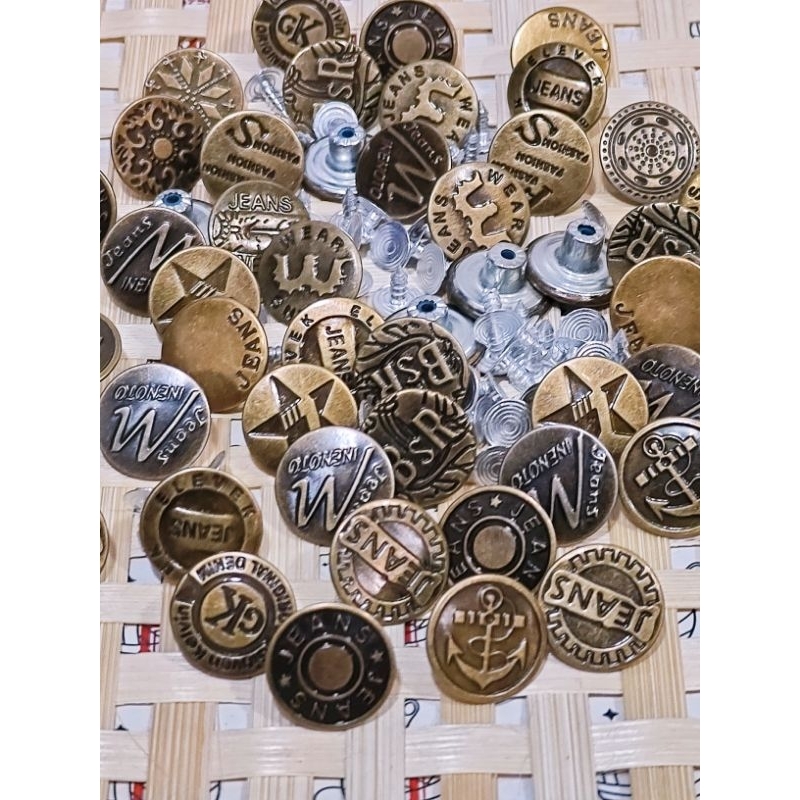 1 gói= 48-50 nút cúc nút quần jean 15mm