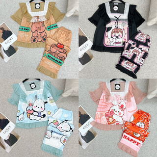 SET BỘ TIỂU THƯ TAY NGẮN QUẦN DÀI LỤA XƯỚC
