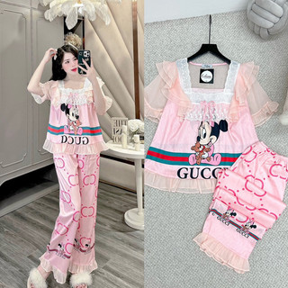 SET BỘ TIỂU THƯ TAY NGẮN QUẦN DÀI LỤA XƯỚC