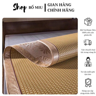 Chiếu điều hoà sợi mây lót lụa cao cấp chiếu có chun cài góc cao cấp hàng loại 1