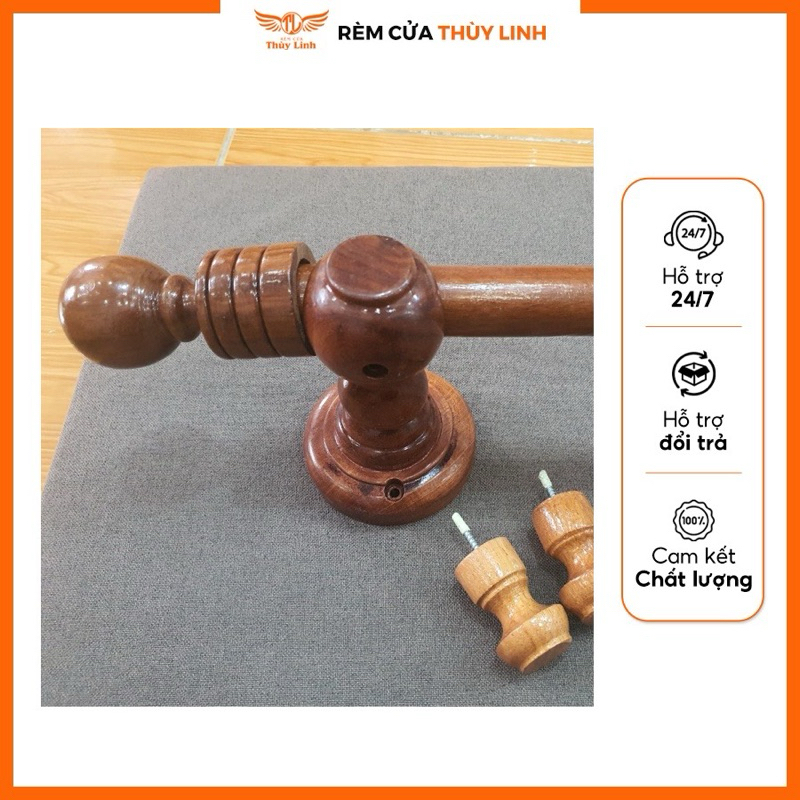 thanh gỗ gắng màn cửa