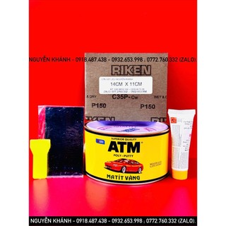 (CHÍNH HÃNG)BỘT-BẢ MATIT VÀNG ATM BỘT TRÉT 2THÀNH PHẦN LON 1KG, LÀM BÓNG CHE LỒI LÕM SẮT, GỖ