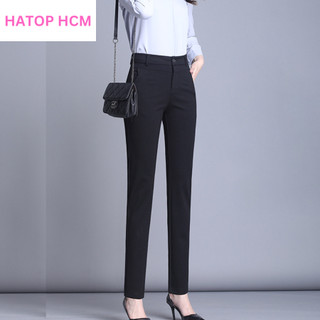 Quần tây nữ cao cấp thiết kế cơ bản màu đen vải tuyết mưa loại 1 QFST101