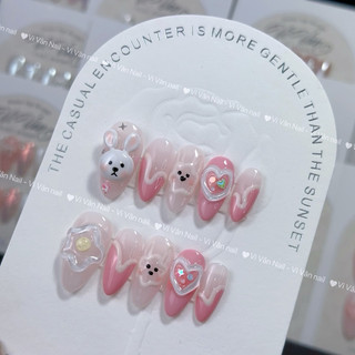 Nail box gel nặn thỏ tim hồng
