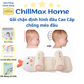 Gối chặn định hình đầu CHILLUX HOME cho bé sơ sinh chống méo đầu bẹp đầu,gối chống giật mình giúp bé ngủ ngon giấc-CL15