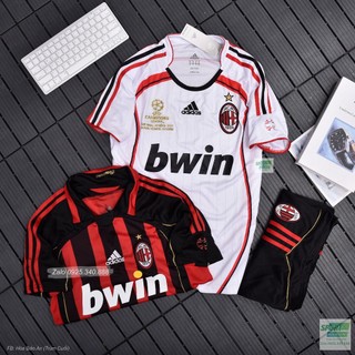 Set Bộ Thể Thao Quần Áo Đá Banh CLB Ac Milan Sân khách Màu đen - Vải Thái Chuẩn Thi Đấu