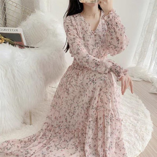 Đầm Váy hoa dáng dài chun eo mềm mát, váy maxi hot trend mùa hè
