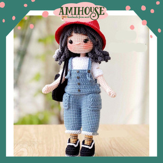 Búp bê Zoey bằng len móc handmade cho bé, búp bê thủ công làm quà tặng bé - Ami House