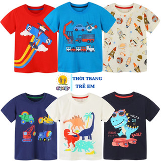 Áo thun cộc tay mùa hè bé trai FAMBY áo phông tay ngắn cotton họa tiết cho bé APCTBT
