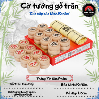 Cờ tướng gỗ tự nhiên cao cấp chất liệu gỗ trăn siêu bền đầm tay bảo hành 10 năm tặng kèm bàn cờ Da siêu đẹp và chảnh