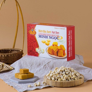 Bánh đậu xanh hạt sen Minh Ngọc A35 300g lotus seed green bean cake