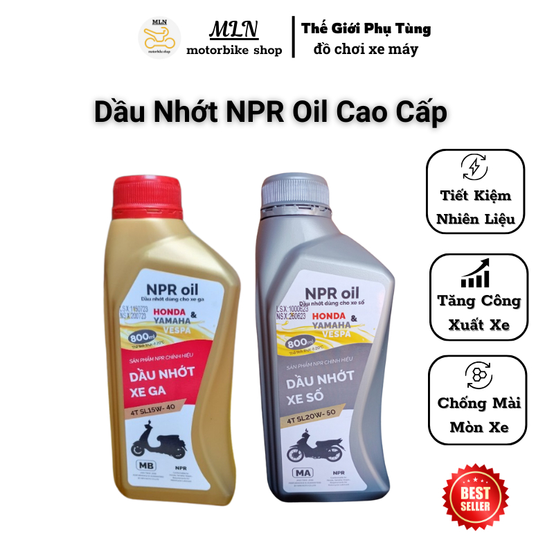 Nhớt xe máy npr oil honda,yamaha xe số xe ga hàng chất lượng cao 0,8l