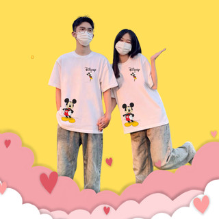  Áo Thun Cho Cặp Đôi Chuột Mickey Disney Unisex Form rộng 100% Cotton 2 chiều Local Brand - AC359