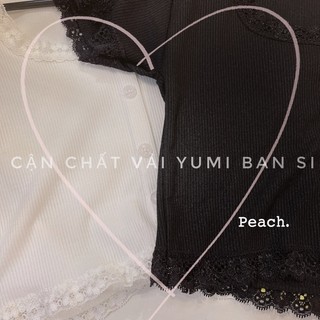 Áo Croptop Tay Ngắn Viền Ren YUMI
