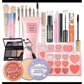 Bộ mỹ phẩm 13 món đầy đủ Son môi+kẻ mắt+kem che khuyết+kem nền+mascara+phấn phủ+Bảng phấn mắt+má hồng-KB-13JT-E01