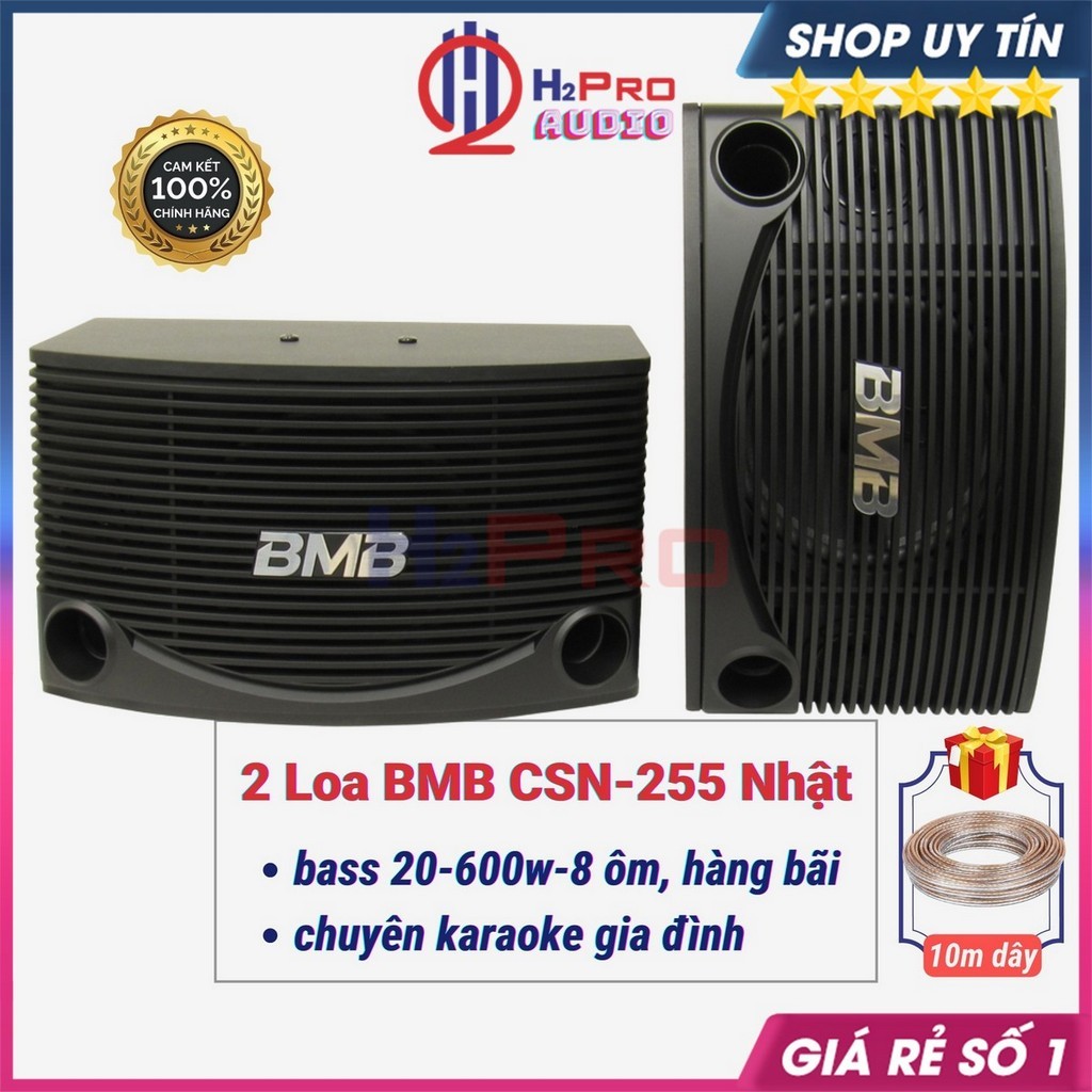 Đôi Loa Karaoke Bmb Cs-255 Nhật Bãi Bass 20-600W, Loa Hát Karaoke Gia Đình Cao Cấp (Tặng 10M Dây Loa) - H2Pro Audio