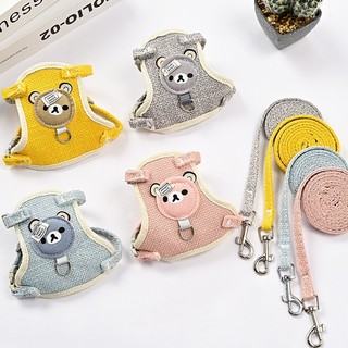 Dây dắt yếm mèo đi dạo đai yếm xích chó poodle dạng áo ngực cún