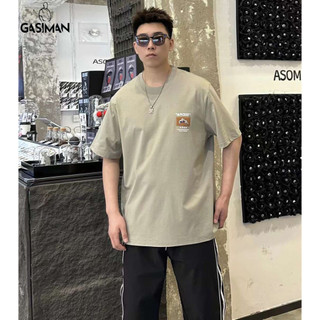 Áo Thun BIGSIZE (80kg - 150kg) Tay Ngắn Màu Xanh Rêu Hình Mountain, Siêu Thoáng Mát, Chuẩn Phom Bigsize - GASIMAN