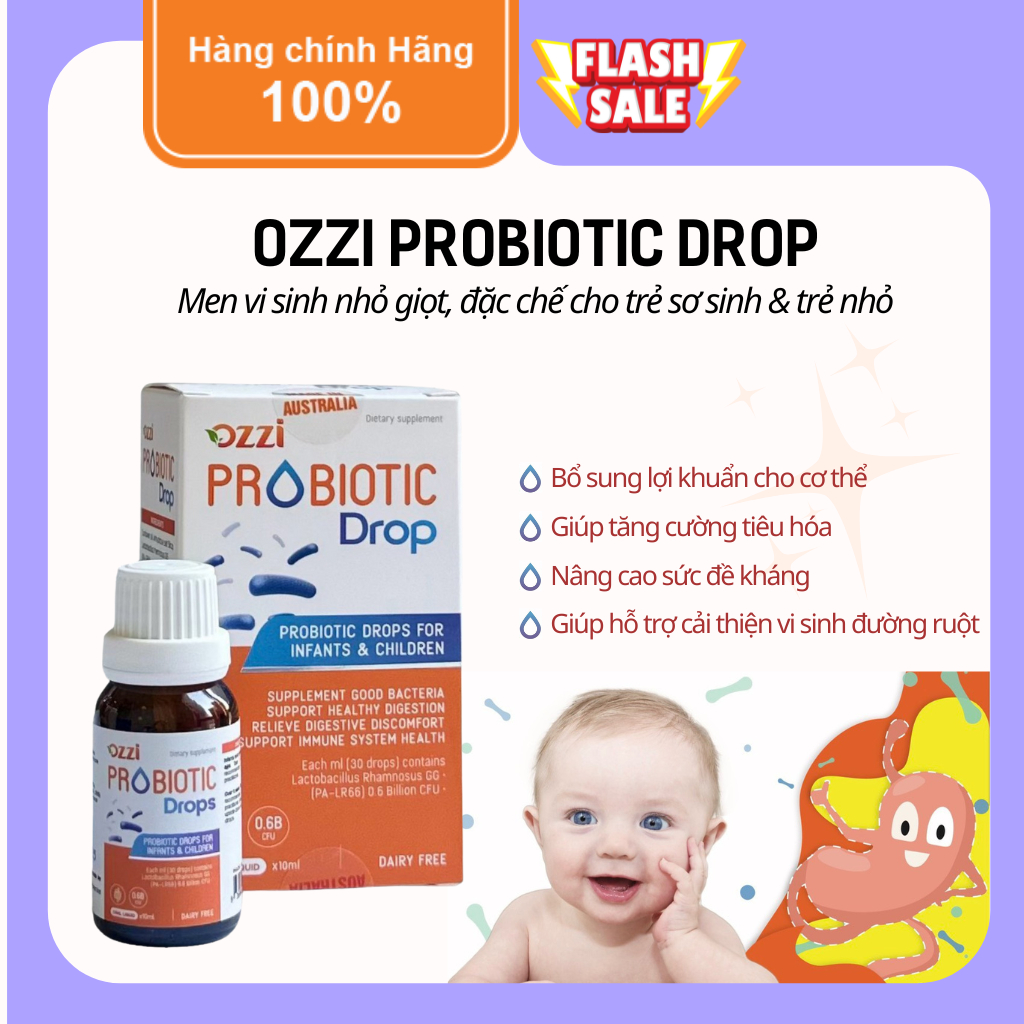 Men vi sinh nhỏ giọt OZZI PROBIOTIC DROP lọ 10ml