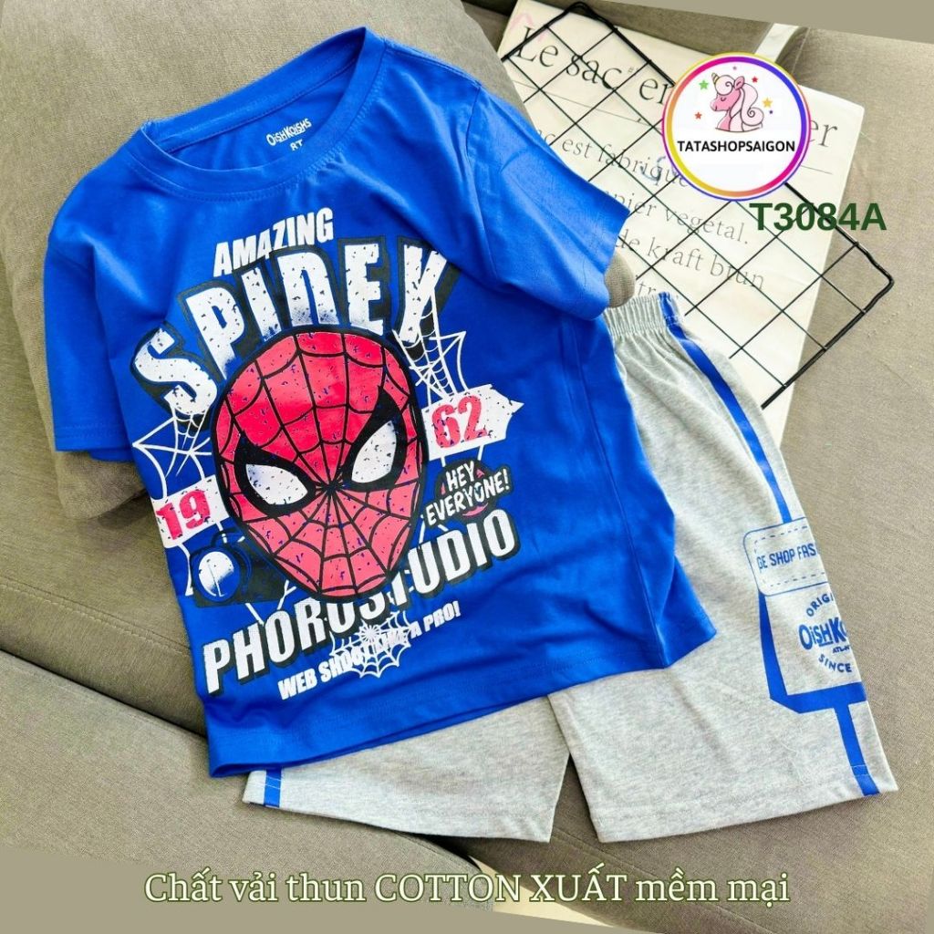 Set Quần Áo Trẻ Em 1-12 Tuổi Đồ Bộ Cho Bé Trai 11-40 Kg Cotton Chính Phẩm In Hoạt Hình Hot Trend Mềm Mịn Mát  T308