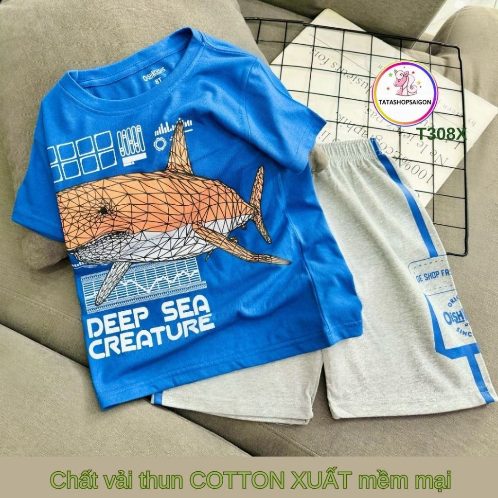 Set Quần Áo Trẻ Em 1-12 Tuổi Đồ Bộ Cho Bé Trai 11-40 Kg Cotton Chính Phẩm In Hoạt Hình Hot Trend Mềm Mịn Mát  T308