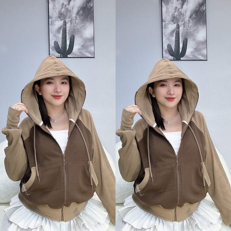 ÁO KHOÁC THUN GÂN PHỐI MÀU, ÁO KHOÁC KIỂU MỚI