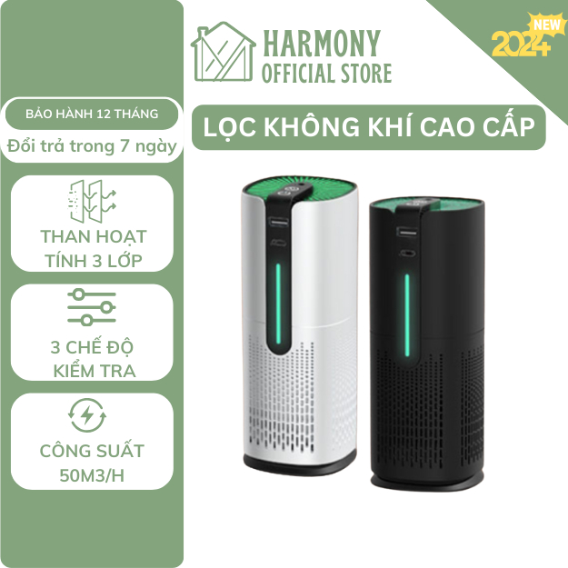 Máy Lọc Không Khí Ô Tô Phòng Mini DELADEP, Lọc Ion Âm Bộ Lọc Than Hoạt Tính Loại Bỏ Mùi Hôi Khói LKK02