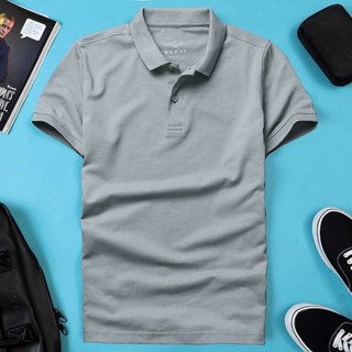 Áo thun Polo snowflake nam vải thun trơn cá sấu cotton 4 chiều co dãn áo cực kỳ sang trọng xám khói
