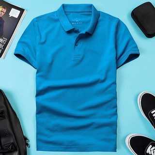 Áo thun Polo nam vải thun trơn cá sấu cotton 4 chiều co dãn áo cực kỳ sang trọng cá tính xanh dương