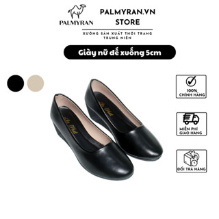 Giày nữ cao gót đế xuồng da sịn thật mã CG18 5cm - Giày trung niên cho bà và mẹ