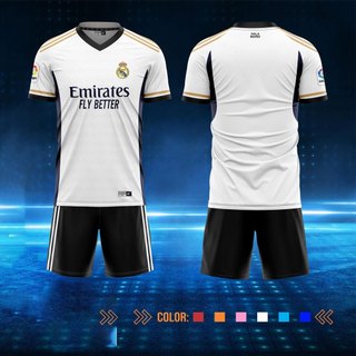 Bộ quần áo đá bóng CLB Real Madrid chất thun lạnh co giãn.Bộ đồ banh đá CLB Real Madrid
