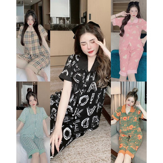 Bộ pyjama Sen lửng mẫu mới lụa mango Nhiều mẫu mã