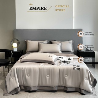 Bộ chăn ga gối đệm set 4 món phi lụa min min EMPIRE cao cấp thoáng mát thấm hút mồ hôi tốt - Bình Châu Bedding & Decor