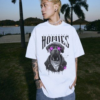 Áo Thun Form Rộng Tay Lỡ Nam Nữ In Hình Homies, Áo Phông Thời Trang Cổ Tròn Thun Mềm Thoáng Mát