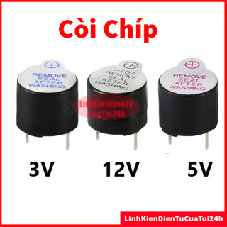 Còi chíp, còi báo, còi 3v, 5v, 12v 12*9,5mm