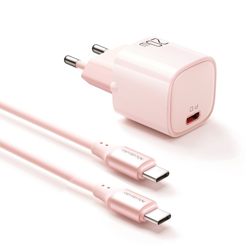 Bộ Sạc Nhanh Mcdodo 20W PD Charger (Chân cắm EU, Kèm cáp Type C to Type C) - Hàng chính hãng