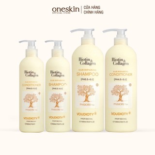 Dầu gội xả siêu mượt Biotin Collagen Repairing Voudioty vàng 500ML - 1000ML
