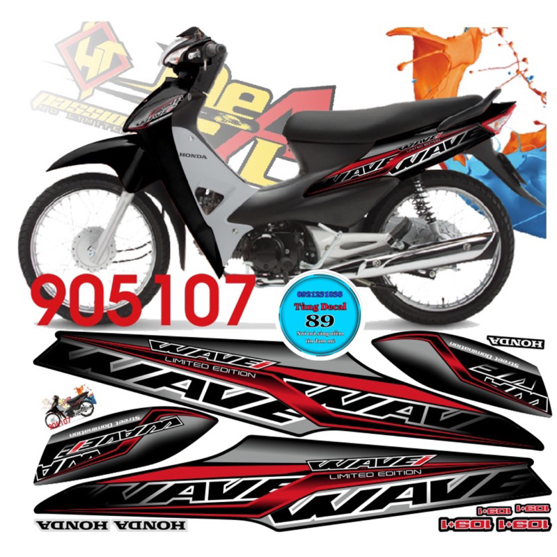 Tem rời WAVE ALPHA 100cc & 50cc Mẫu WAVE i 109 - tem cao cấp
