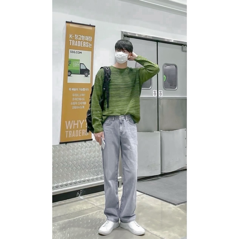JEANS XANH TRƠN BAGGY - Quần jeans ống suông rộng form hàn quốc unisex basic halo kaki | BigBuy360 - bigbuy360.vn