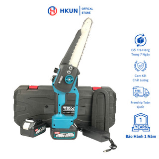 Máy cưa xích pin k-max chân pin phổ thông m21 lam xích 8inch không chổi than bơm dầu tự động