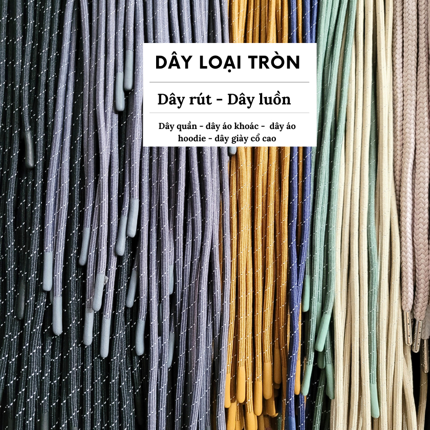 5 dây quần - dây áo khoác - dây rút - dây luồn - dây áo hoodie - dây giày cổ cao | Dài 1m - 1m9 | SP000156
