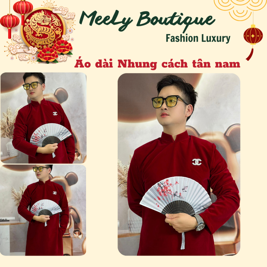 Áo dài Cách Tân Nam Chất liệu Nhung - Áo dài truyền thống by MeeLy