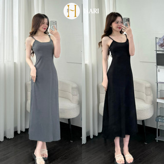 Váy 2 dây Hari có nút điều chỉnh ngắn dài ôm body chất tăm lạnh co dãn 255 P0K32