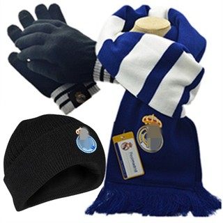 combo khăn mũ len găng tay len Real Madrid