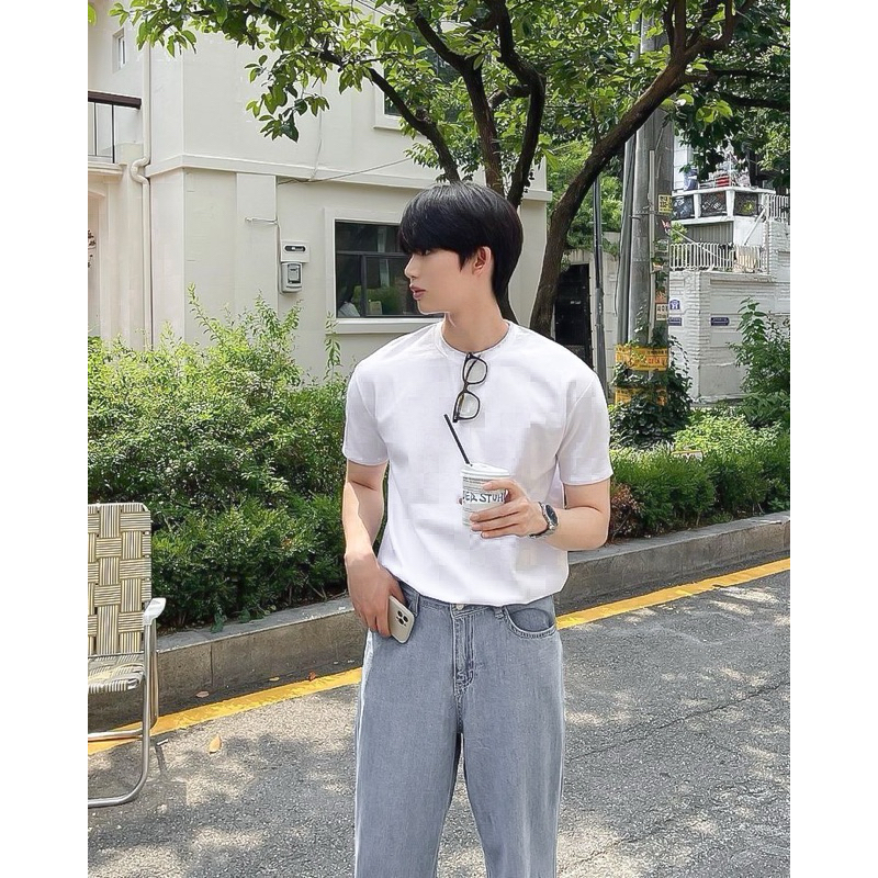 JEANS XANH TRƠN BAGGY - Quần jeans ống suông rộng form hàn quốc unisex basic halo kaki | BigBuy360 - bigbuy360.vn