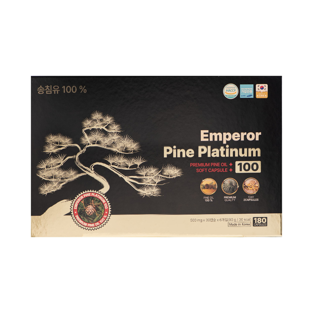 Tinh Dầu Thông Đỏ Emperor Pine Platinum T16 Hộp 180 Viên - Phòng Bệnh Tim Mạch, Tăng Huyết Áp, Nhồi 