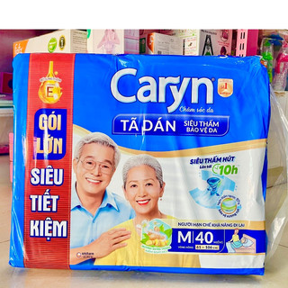 Tã Dán Siêu Thấm Caryn Gói Siêu Tiết Kiệm M40/L40 miếng Hương Gừng Trắng Kiểm Soát Mùi (Mẫu Mới)