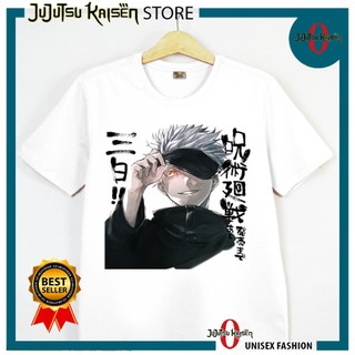 Áo thun anime in hình jujutsu kaisen gojo màu trắng M3035